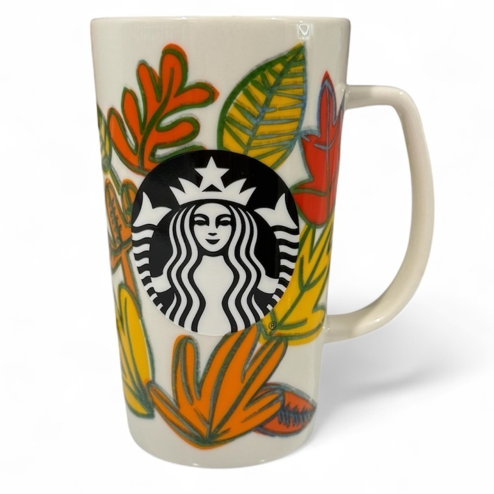 Starbucks 2016 Autumn Leaves Tall Mug 16 oz | Fall Collector Ceramic Cup